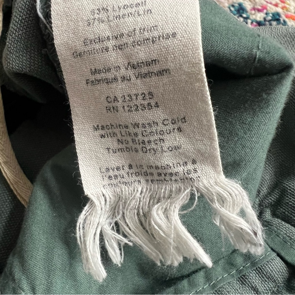 Wilfred Aritzia Green Linen Culottes Wide Leg Cropped Pants 0 - Picture 8 of 12